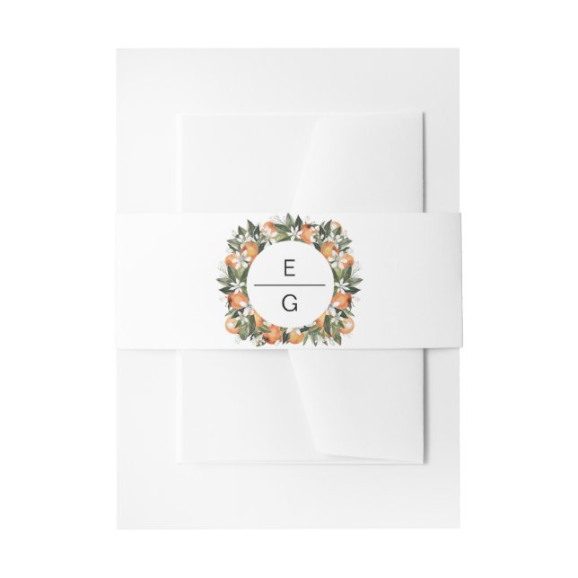 Cintas Para Invitaciones Calliope - Naranja acuarela Blossom Citrus (Anverso Ejemplo)