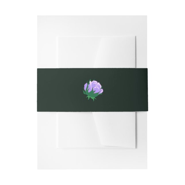 Cintas Para Invitaciones Camellia de Lavanda elegante en verde (Anverso Ejemplo)