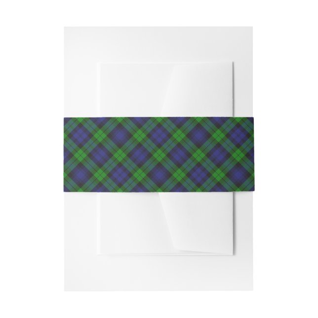 Cintas Para Invitaciones Campbell Clan Tartan Plaid Black Watch (Anverso Ejemplo)
