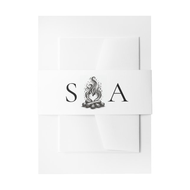 Cintas Para Invitaciones Campfire Love Wedding (Anverso Ejemplo)