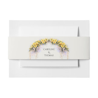 Cintas Para Invitaciones Canary Yellow Romantic Freesia  Floral Wedding
