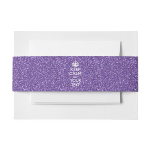 Cintas Para Invitaciones Candy Purple MANTENGA CALMA Y Tu Texto Creativo