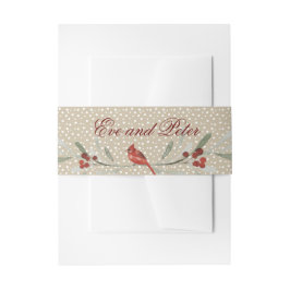 Cintas Para Invitaciones Cardenal de invierno simple, personalizado con nom