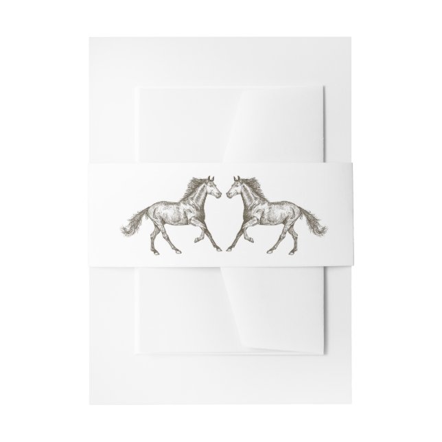Cintas Para Invitaciones Casamiento del País Caballo Occidental con Marrón  (Anverso Ejemplo)