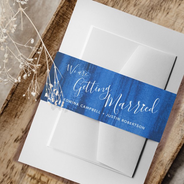 Cintas Para Invitaciones Casarse con un boda de arte abstracto azul zafiro (Subido por el creador)
