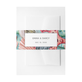 Cintas Para Invitaciones Cascada acuática rústica Seashells Starfish Beach 