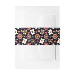 Cintas Para Invitaciones Casino pattern theme on black