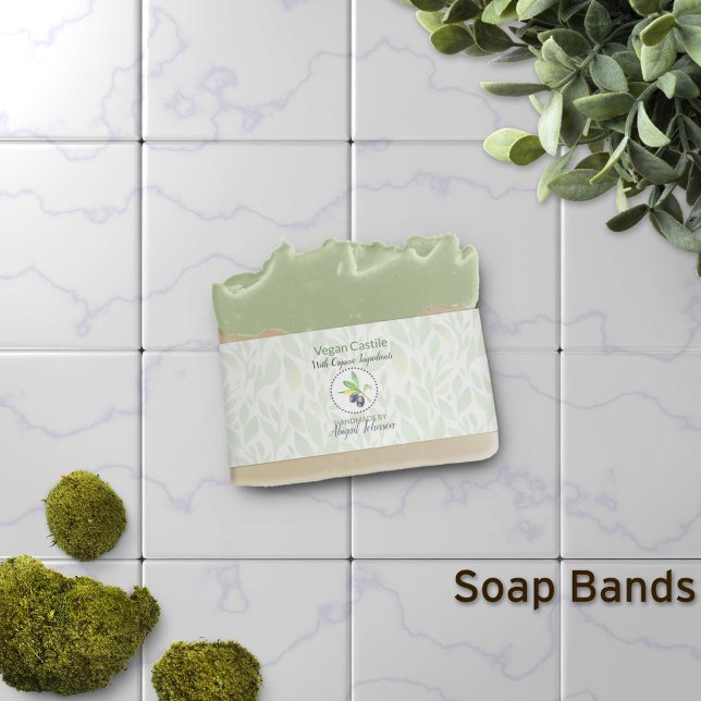 Cintas Para Invitaciones Castile Olive Oil Artisan Soap Band Wrap Packaging (Subido por el creador)