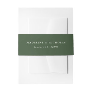 Cintas Para Invitaciones Cazador Oscuro Verde Boda Personalizada