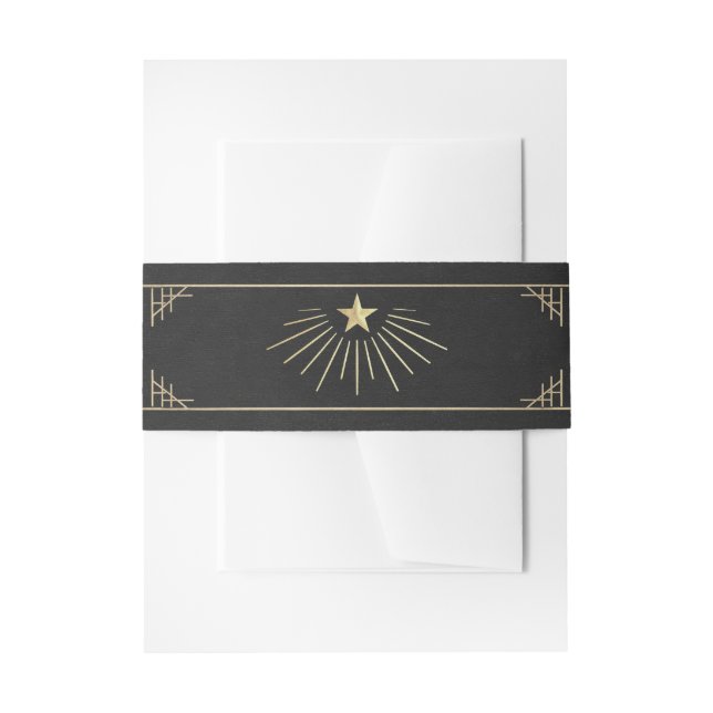 Cintas Para Invitaciones Celestial art deco star belly Band (Anverso Ejemplo)