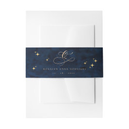 Cintas Para Invitaciones Celestial Blue Quinceanera Midnight Stars Moon