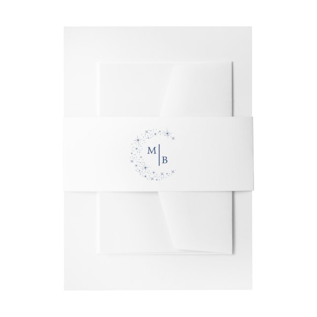 Cintas Para Invitaciones Celestial Elegant Wedding Moon Monogram (Anverso Ejemplo)