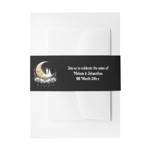 Cintas Para Invitaciones Celestial pareja silueta luna cielo nocturno