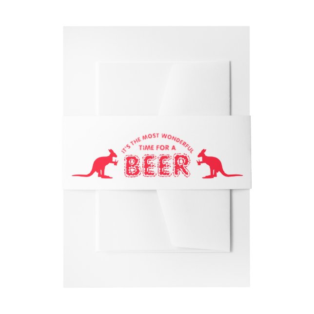 Cintas Para Invitaciones Cerveza canguro, Navidades australianos (Anverso Ejemplo)