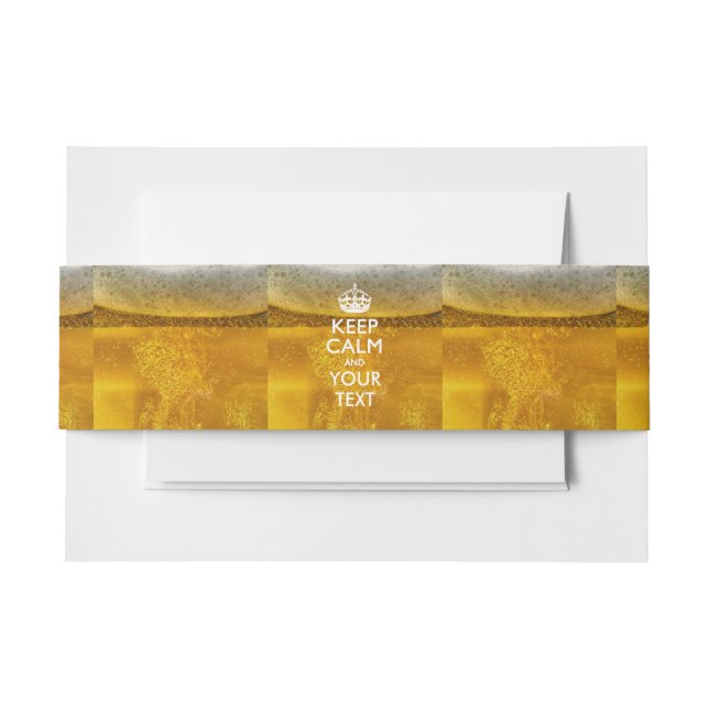 Cintas Para Invitaciones Cerveza festiva MANTENER LA CALMA Y tu texto creat (Anverso Ejemplo)