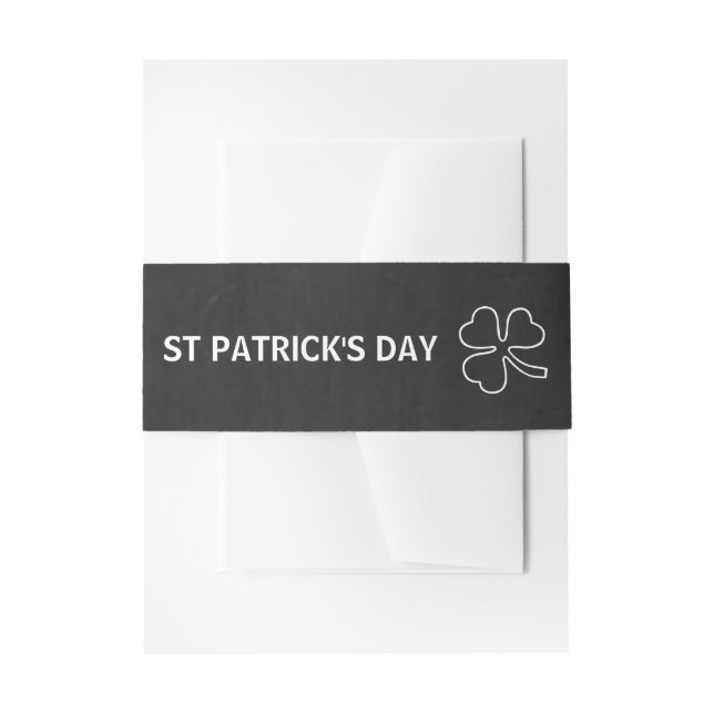 Cintas Para Invitaciones Chalkboard Shamrock, Día de San Patricio (Anverso Ejemplo)