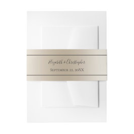 Cintas Para Invitaciones Champán Negro Formal Elegante Escritura Boda