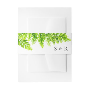 Cintas Para Invitaciones Chartreuse Green Fern deja un monograma Boda