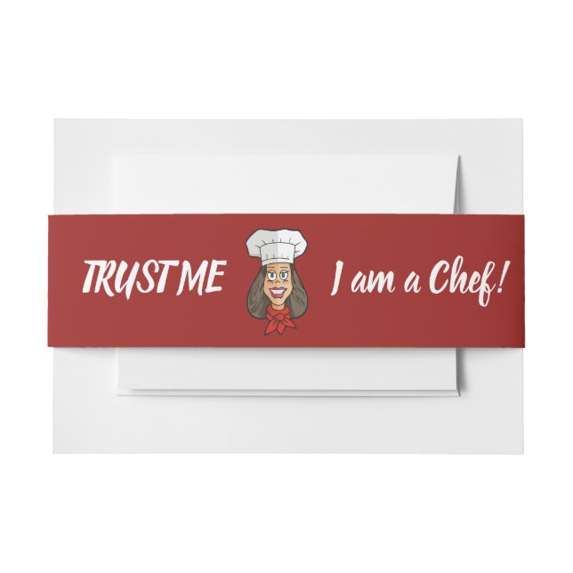Cintas Para Invitaciones Chef femenino (Anverso Ejemplo)