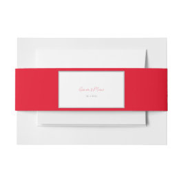 Cintas Para Invitaciones Cherry Red Simple Elegante Boda de Moda