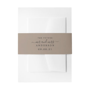 Cintas Para Invitaciones Chic Script Futuro Sr Sra Taupe Boda