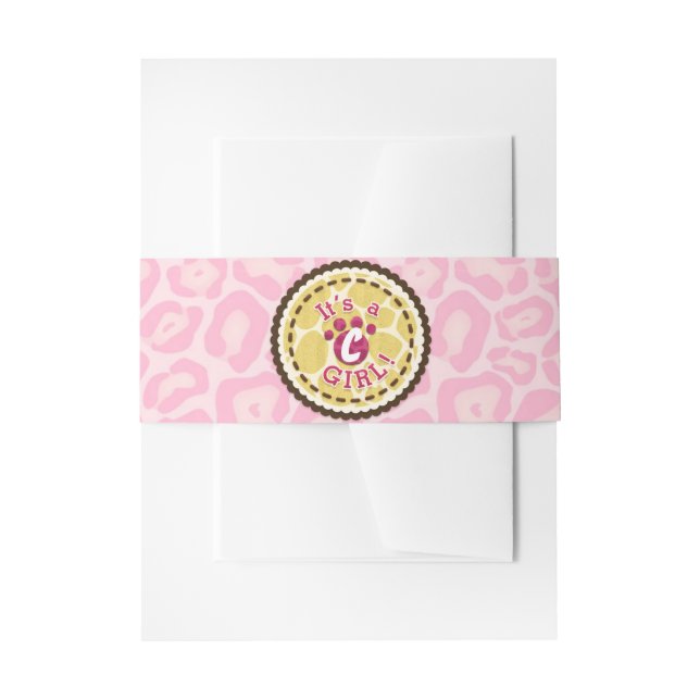 Cintas Para Invitaciones Chicas de Baby Shower Pink Safari Imprimir Fiesta  (Anverso Ejemplo)