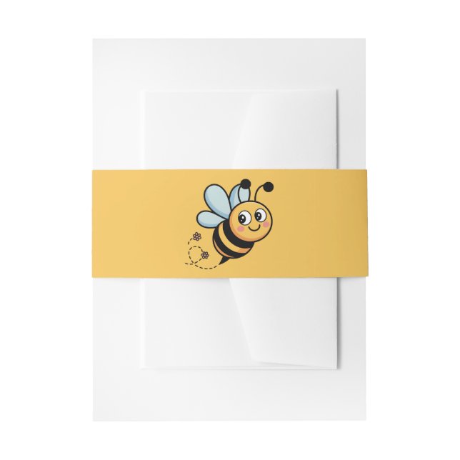Cintas Para Invitaciones Child-Friendly Bee Mascot with Dotted Trail (Anverso Ejemplo)