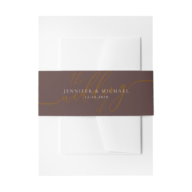 Cintas Para Invitaciones Chocolate Brown Basic Suite Wedding (Anverso Ejemplo)