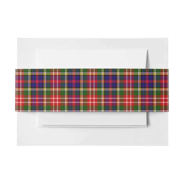 Cintas Para Invitaciones Christie Scottish Tartan Belly Band (Anverso Ejemplo)
