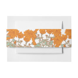 Cintas Para Invitaciones Chrysanthemum naranja flor boda blanco floral