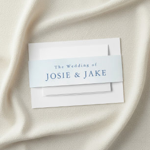 Cintas Para Invitaciones Cielo azul claro azul Minimalista elegante serif