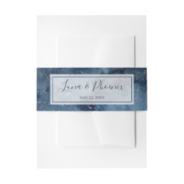 Cintas Para Invitaciones Cielo nocturno celeste con Boda de marco