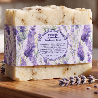 Cintas Para Invitaciones Cinta de Jabón de Flores de Lavanda Acuarela