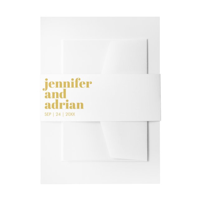 Cintas Para Invitaciones Cinta para Invitación de Boda Moderna Retro (Anverso Ejemplo)