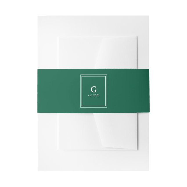 Cintas Para Invitaciones Cinta para Invitación de Monograma Simple Moderno (Anverso Ejemplo)