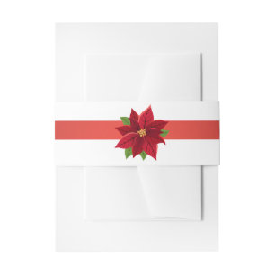 Cintas Para Invitaciones Cinta para Invitación de Poinsettia de Navidad