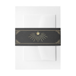 Cintas Para Invitaciones Cinturón celestial art déco con estrella en el vie