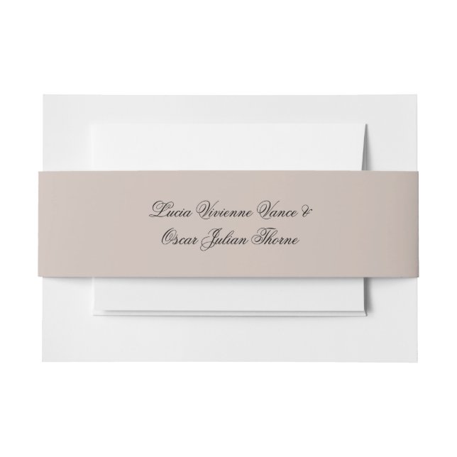Cintas Para Invitaciones Cinturón de barriga de invitación de boda personal (Anverso Ejemplo)