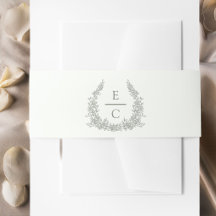 Cinturón de boda con cresta de monograma de marfil
