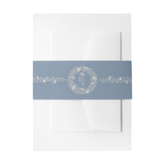 Cintas Para Invitaciones Cinturón de boda de flores silvestres de pervinca