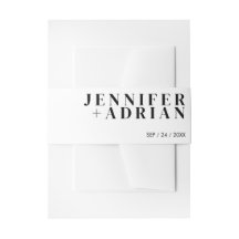 Cinturón de Invitación blanco minimalista