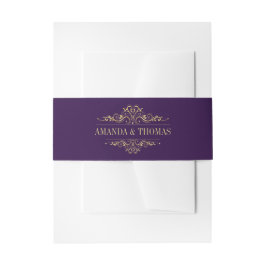 Cintas Para Invitaciones Cinturón de Invitación con Marco Dorado Elegante P