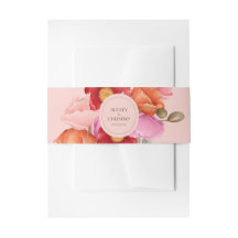 Cinturón de Invitación de Amapola de Acuarela Rosa