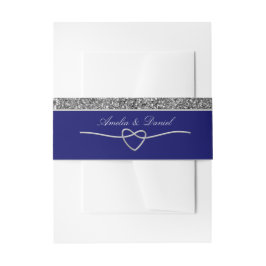 Cintas Para Invitaciones Cinturón de Invitación de Boda Azul Plateado