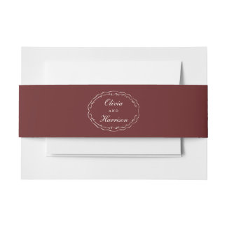 Cintas Para Invitaciones Cinturón de Invitación de Boda Borgoña