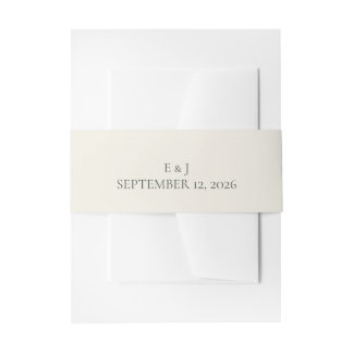 Cintas Para Invitaciones Cinturón de Invitación de Boda de Oliva Minimalist