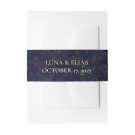 Cintas Para Invitaciones Cinturón de Invitación de Boda Editable Celestial 