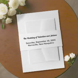 Cintas Para Invitaciones Cinturón de Invitación de Boda en Blanco y Negro