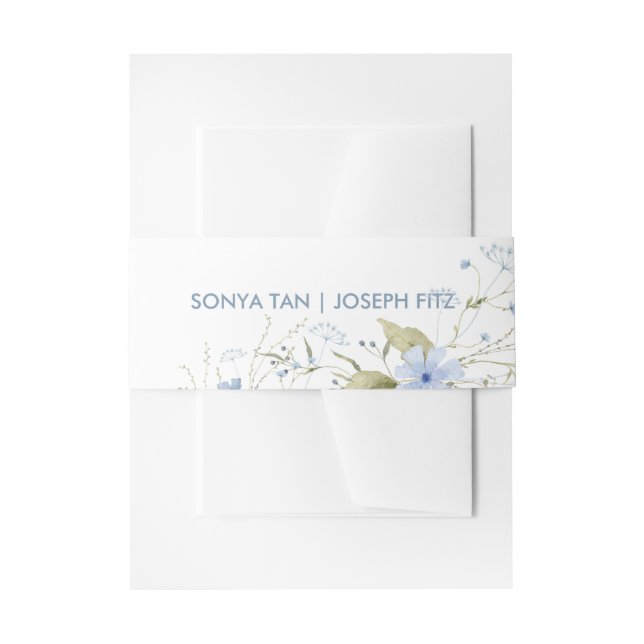 Cintas Para Invitaciones Cinturón de Invitación de Boda Floral (Anverso Ejemplo)