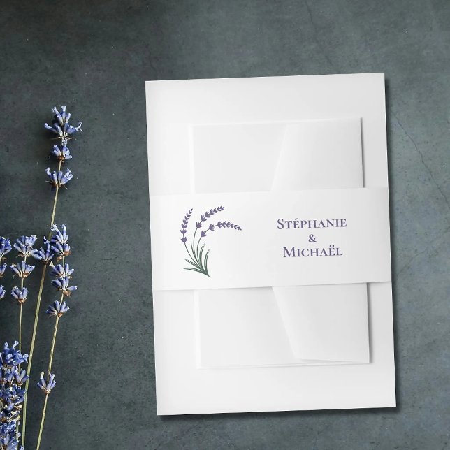 Cintas Para Invitaciones Cinturón de Invitación de Boda Simple Lavanda (Simple Lavender Wedding Invitation Belly Band)